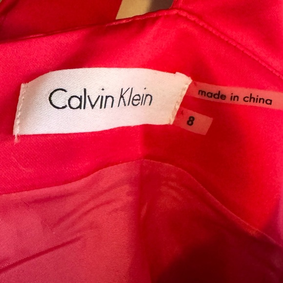 Calvin Klein Vibrant Red Satin Dress - Picture 4 of 7